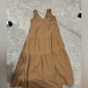 Quince Brown Gauze Maxi Dress
